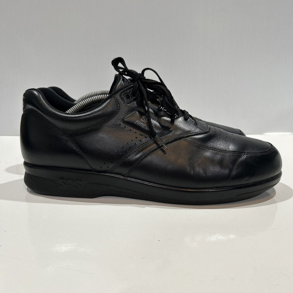 SAS Time Out Men’s 12 N Shoes Black Leather Narrow Walking Sneakers Comfort